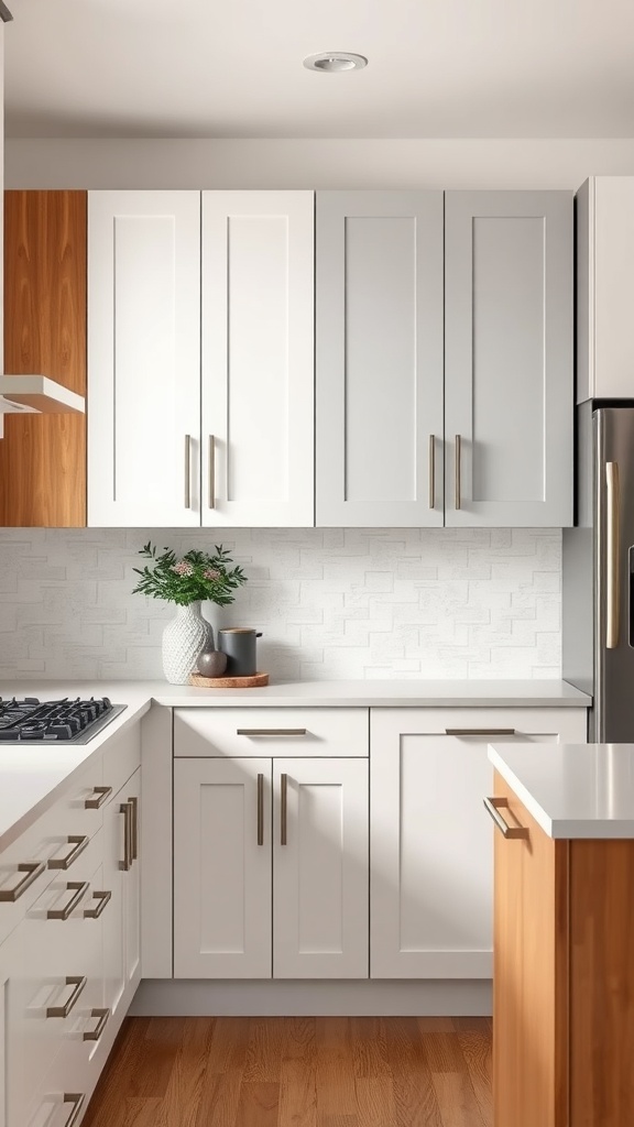 Stylish kitchen with maple cabinets, showcasing a blend of light and dark finishes