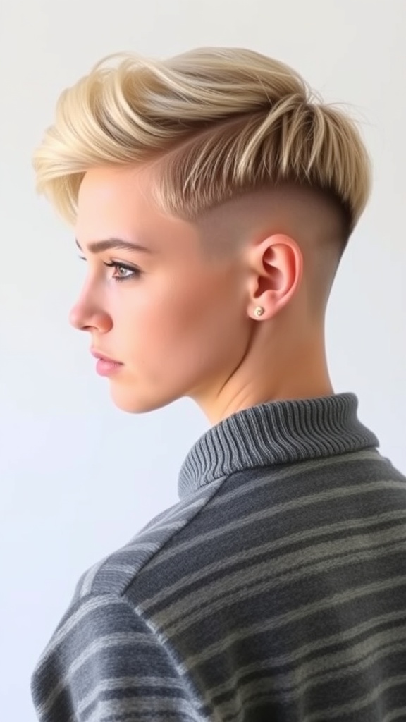 A stylish undercut hairstyle with a soft top, showcasing a fade on the sides and longer hair on top.