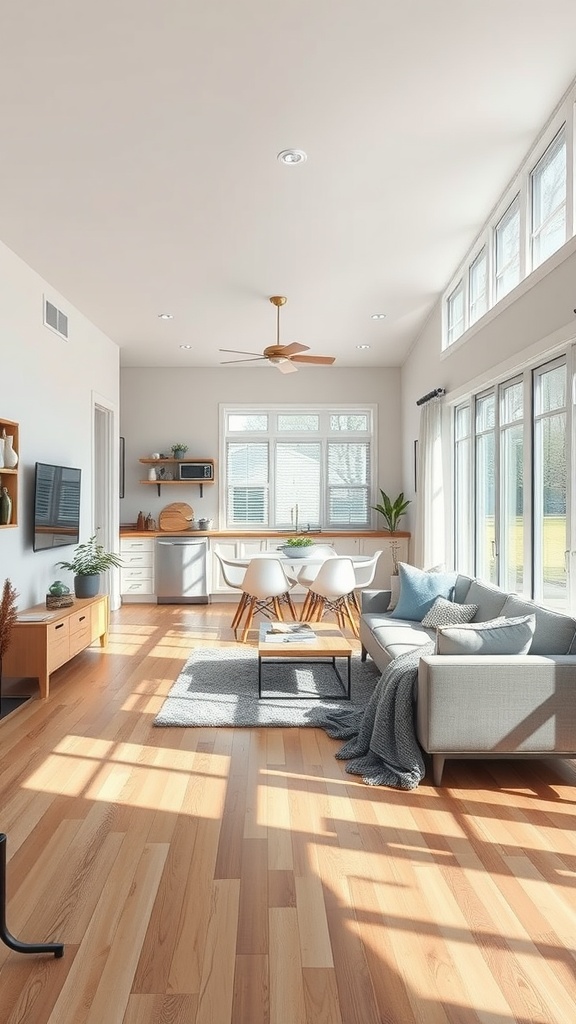 A bright all-season room with large windows and modern furniture, connecting to existing spaces seamlessly.
