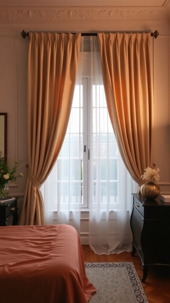 Elegant curtains in a classy bedroom setting
