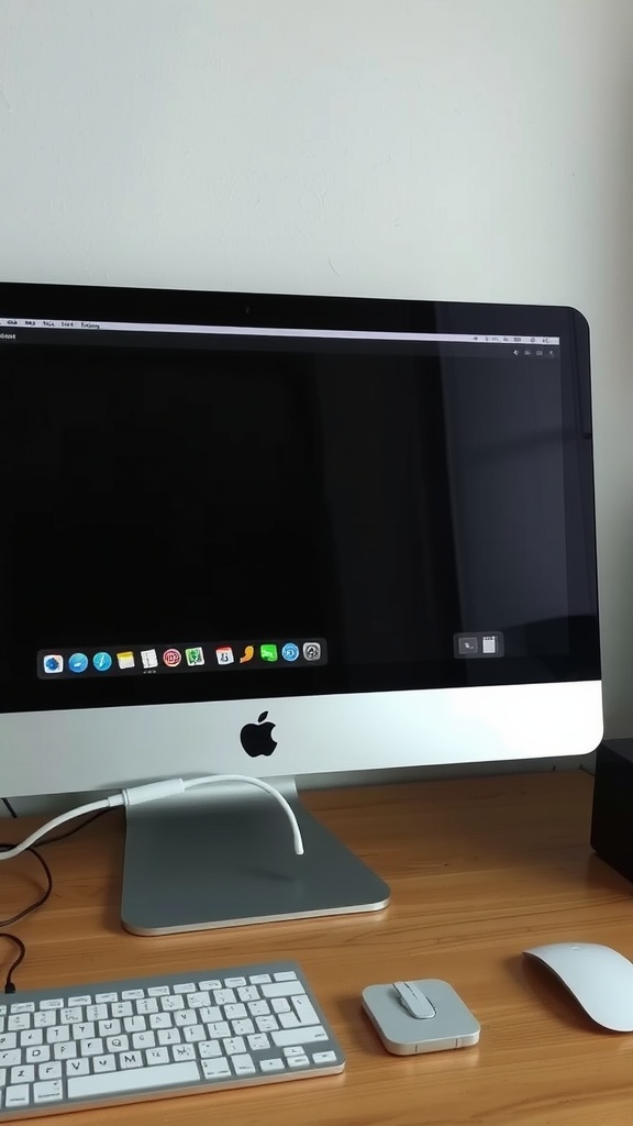 Minimalist computer setup with a clean desk, emphasizing simplicity in digital living.