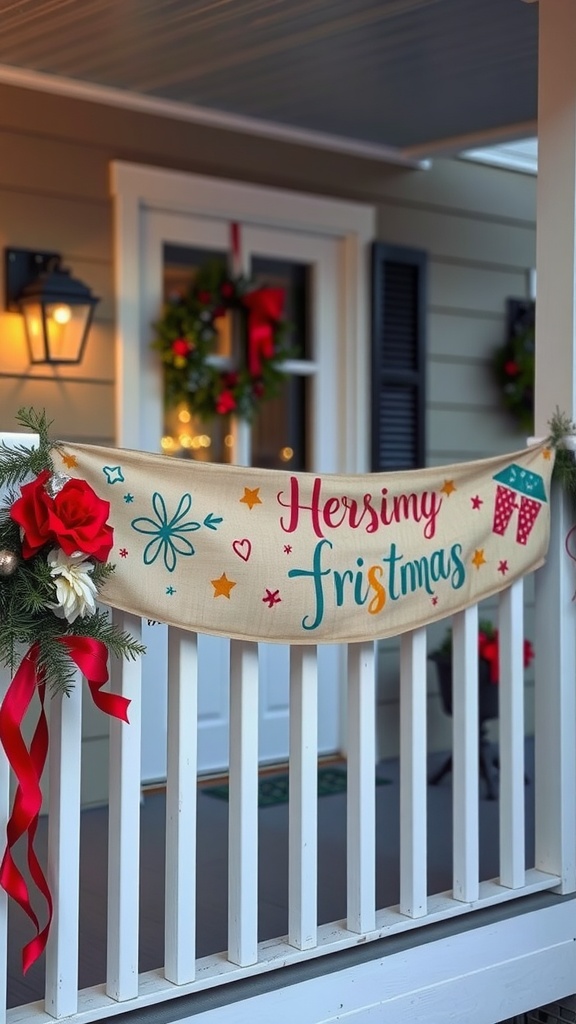 A colorful DIY banner with festive decorations for Independence Day.