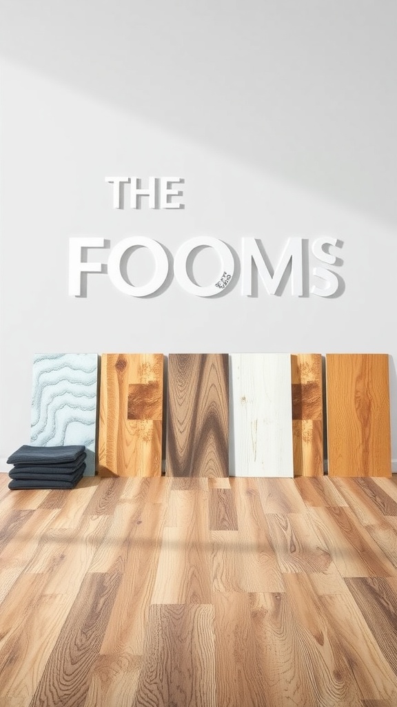 Various flooring samples for an all-season room addition.