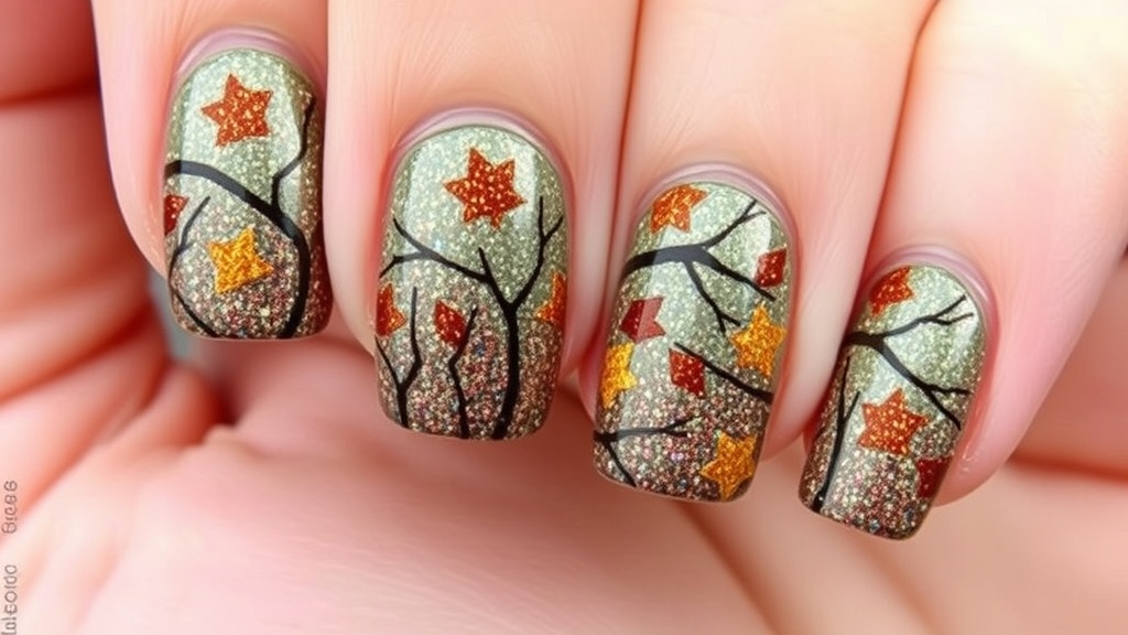 Textured stone gray nails with a cozy fall vibe