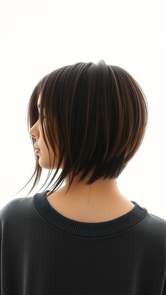 A mannequin showcasing a faded long top haircut with a stylish look.