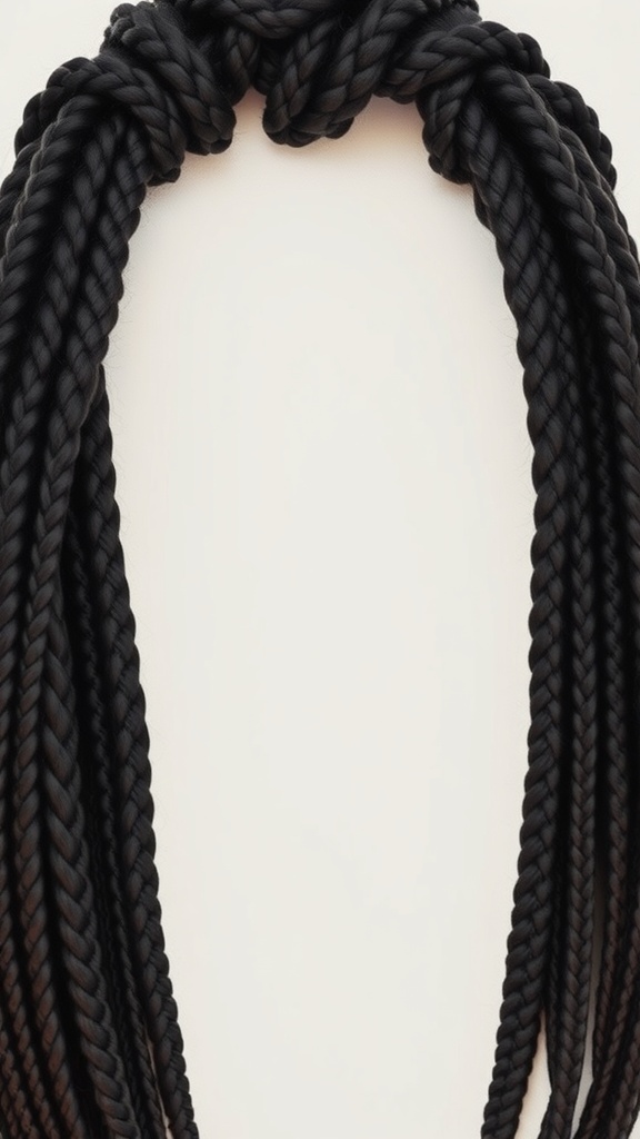 Knotless box braids with twist braid detail