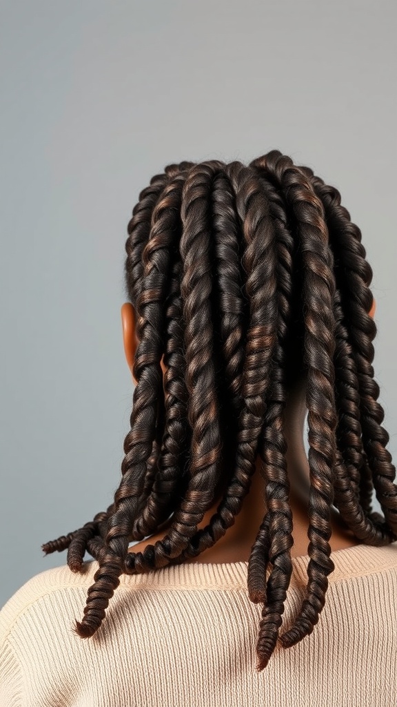 Knotless box braids styled with spiral curls
