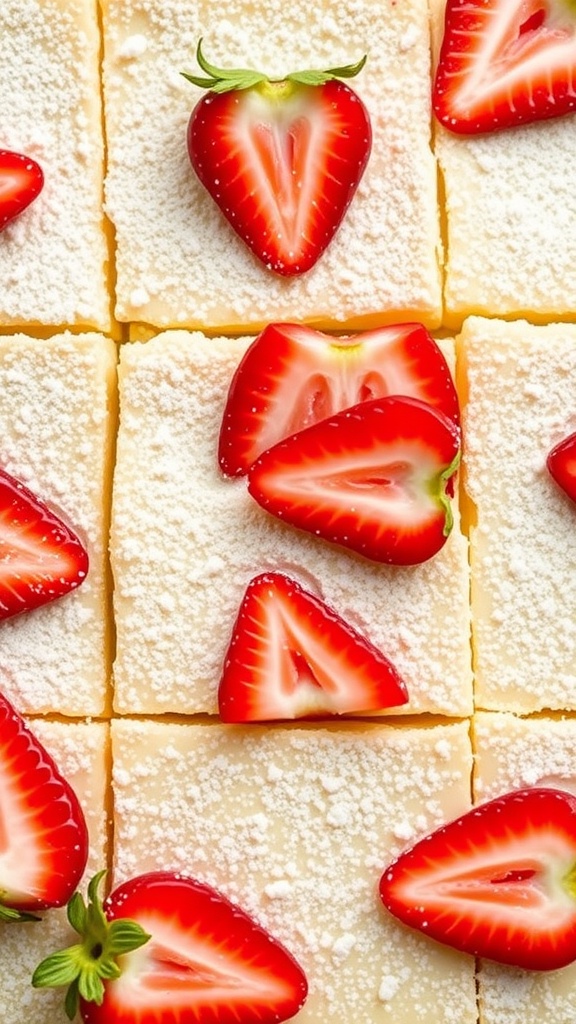 Delicious strawberry lemonade bars topped with fresh strawberries
