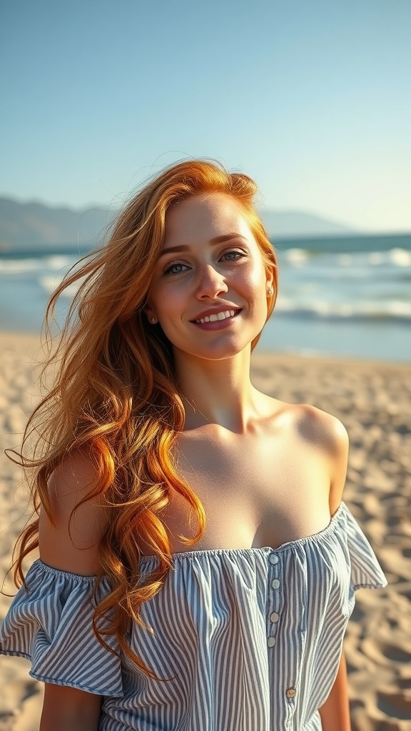 Ginger waves with beachy texture