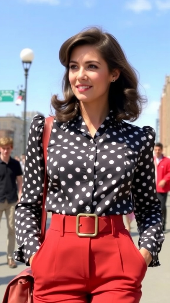A woman wearing a pink tulle skirt and a navy graphic sweatshirt, twirling happily outdoors.