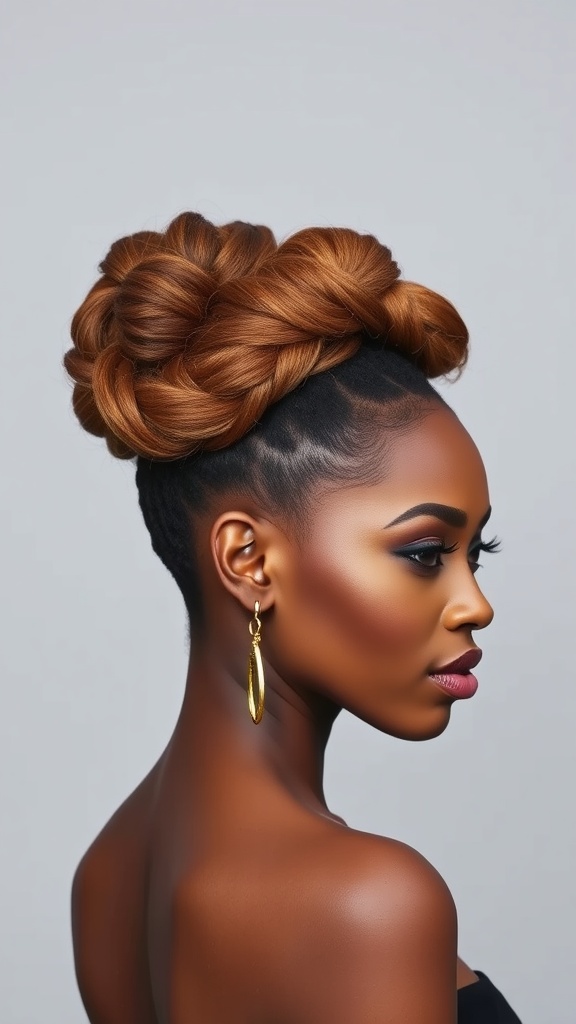 A stylish twisted crown updo hairstyle