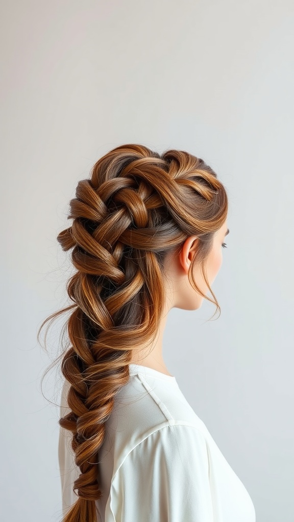 A beautiful Twisted Halo Braid hairstyle showcasing intricate braiding and natural texture.