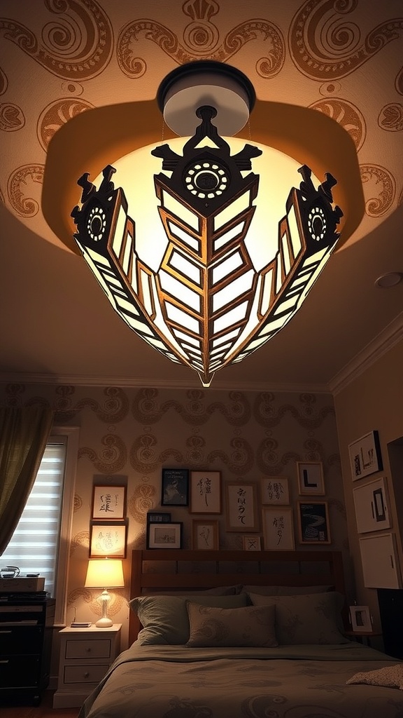Ceiling light designed in the shape of the Colossal Titan from Attack on Titan