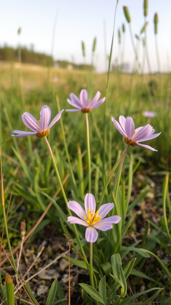 Close-up of Camassia flowers in a grassy field