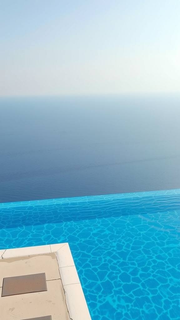A stunning infinity pool overlooking the ocean, blending seamlessly with the horizon.