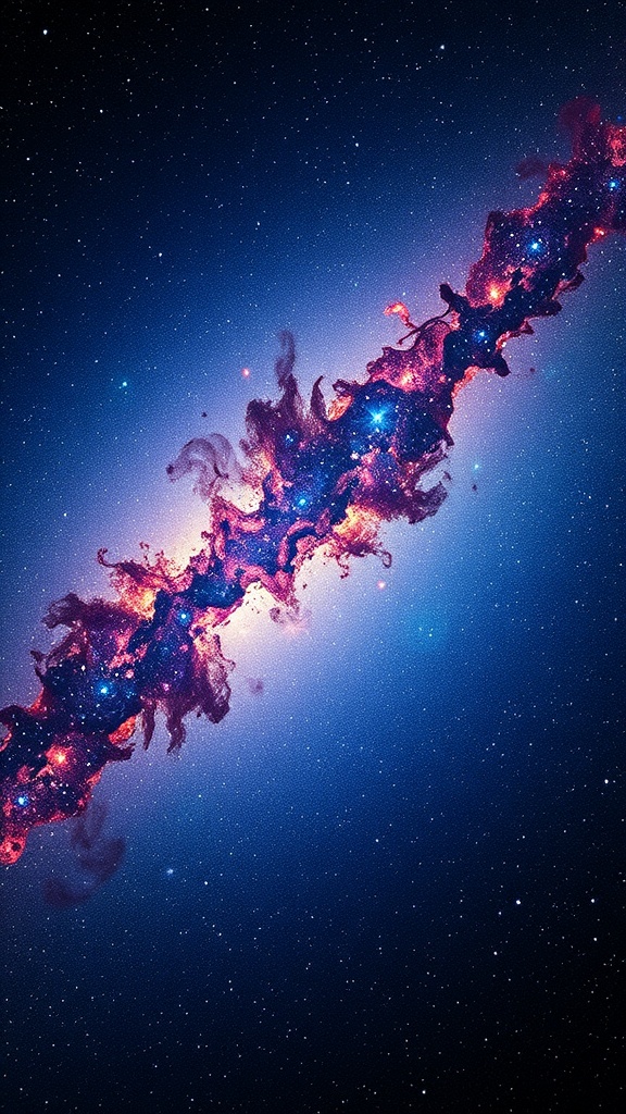 A galaxy pattern with vibrant colors and stars.