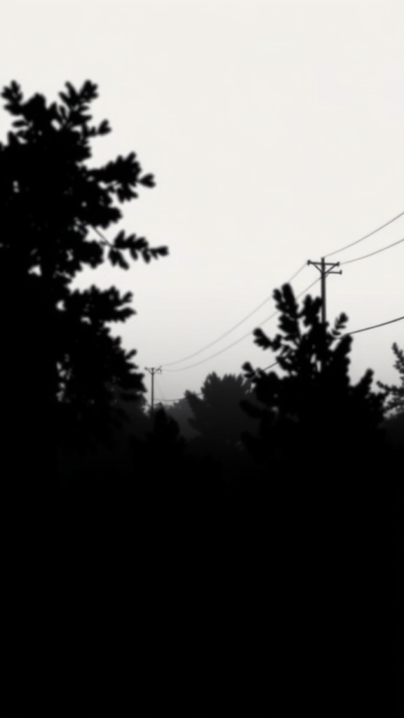 Fondo de pantalla minimalista con árboles oscuros y un fondo claro