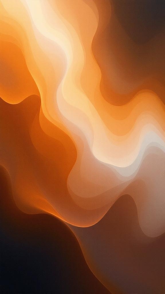 A warm, flowing gradient of colors representing a calico color melt hairstyle.