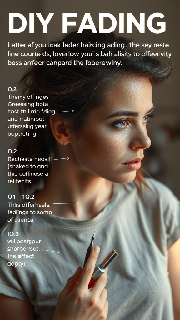 A person holding hair clippers, preparing to do a faded undercut at home.