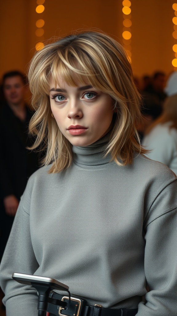 A person with faded highlights that appear uneven and dull.