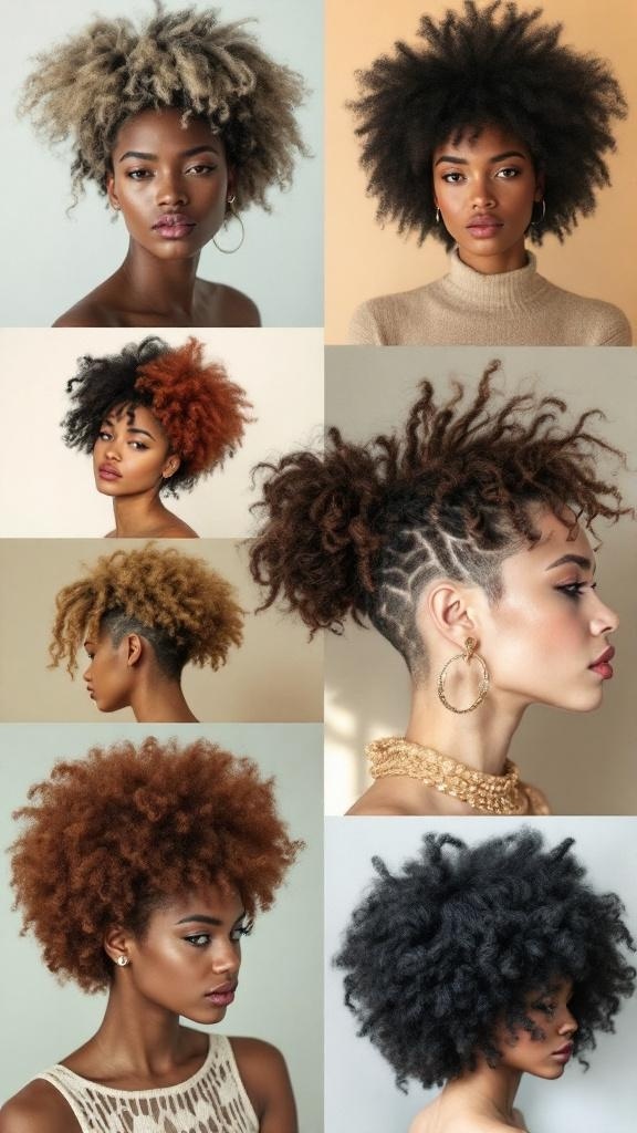 Collage of women with different hair textures showcasing the Hime haircut.