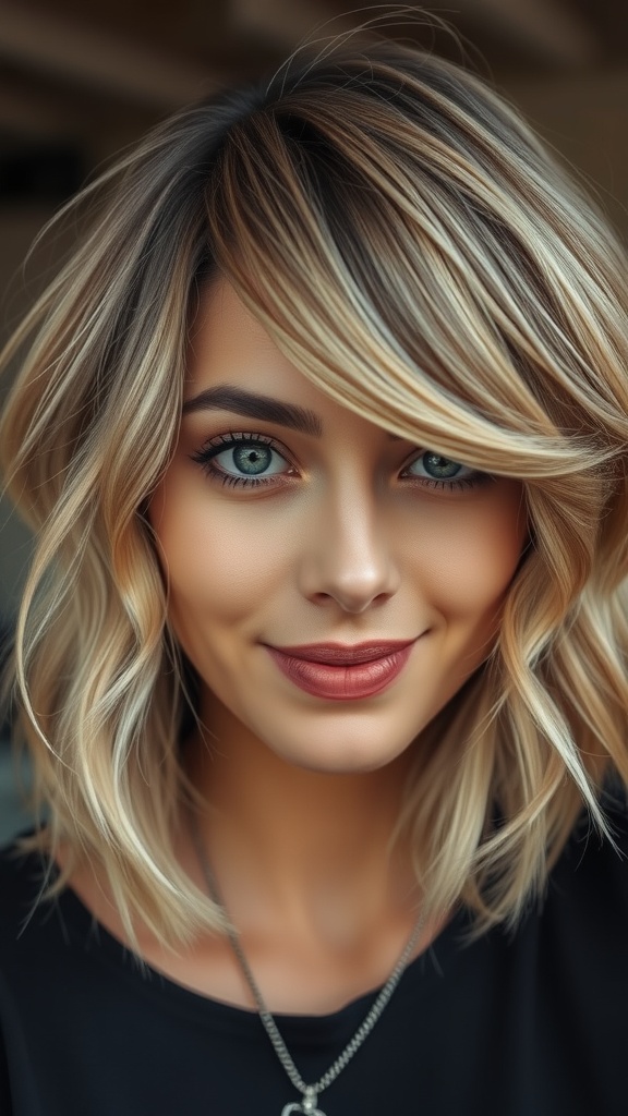 Back view of a person with short shaggy hair, showcasing soft layers and subtle color highlights.