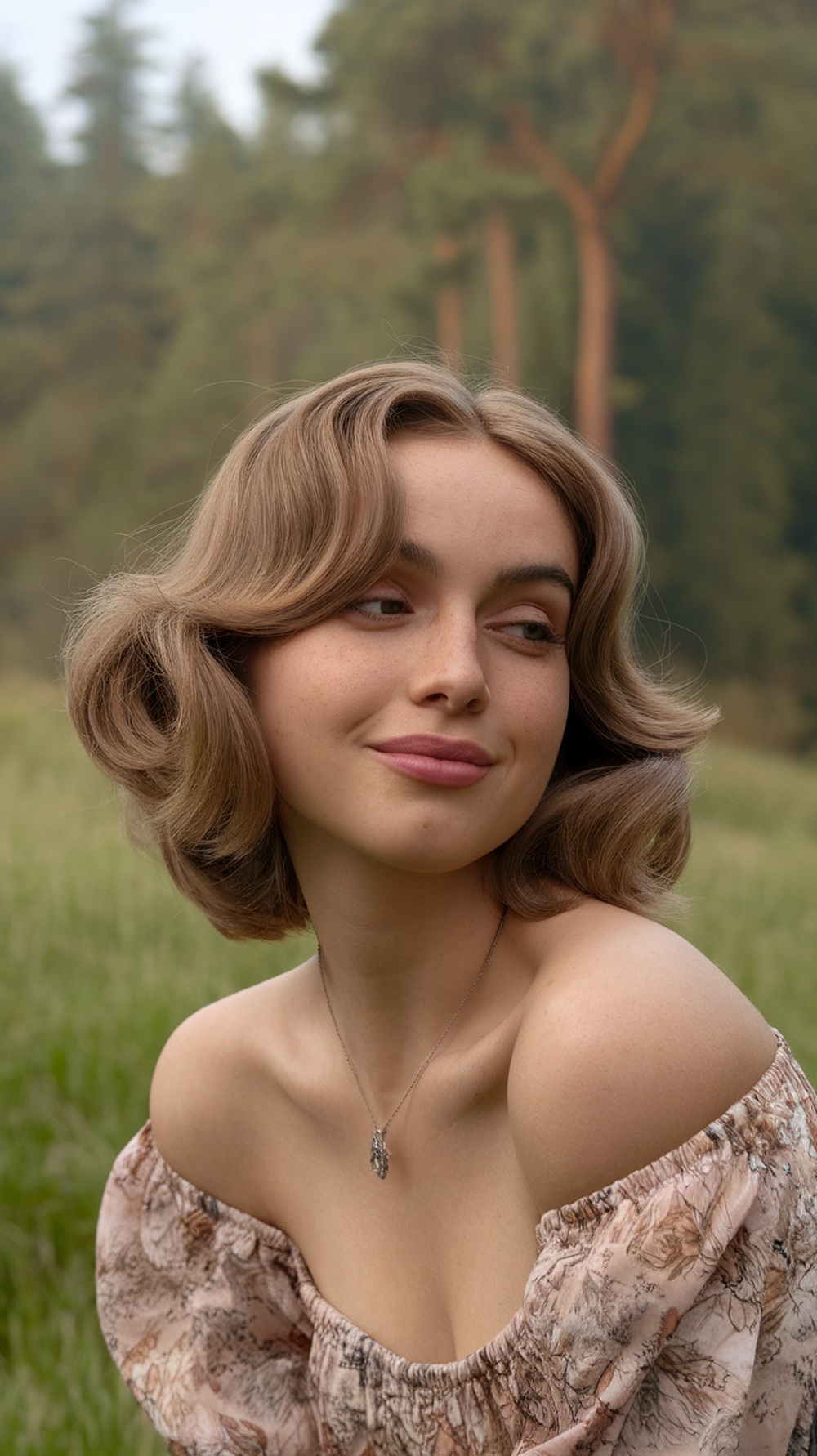 A woman with soft waves hairstyle, showcasing a flattering look for heart-shaped faces.