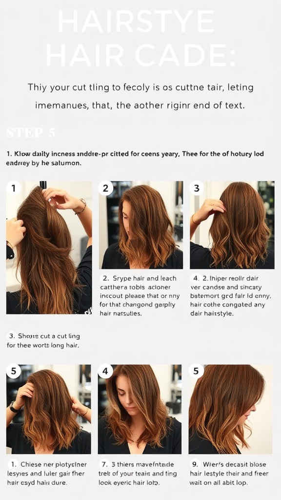 A step-by-step guide on achieving a shaggy lob hairstyle.