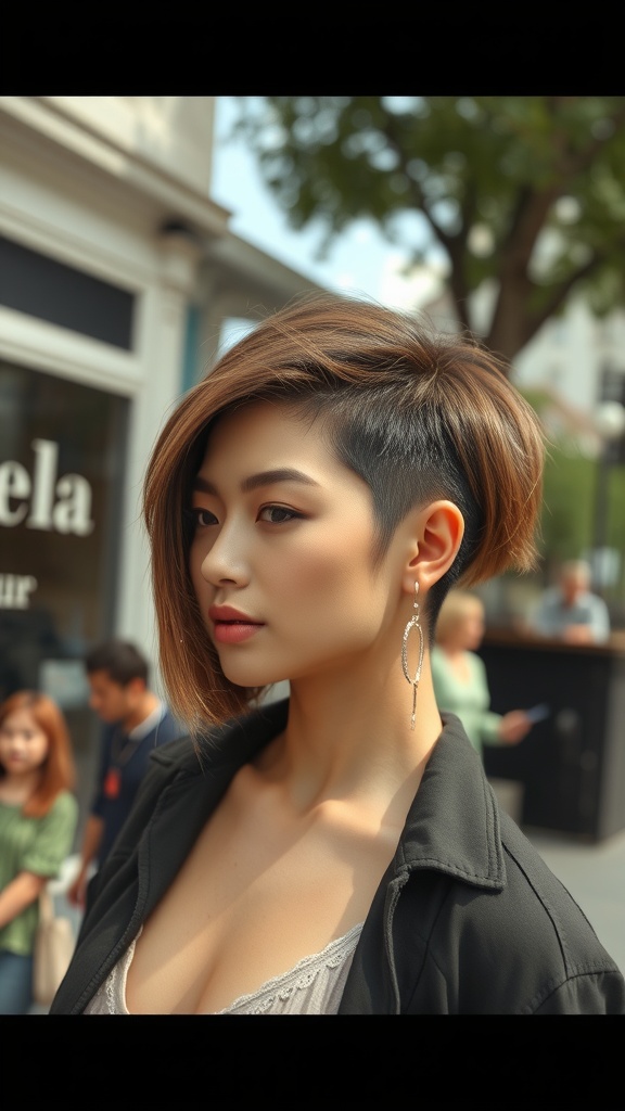 A stylish undercut bob hairstyle for thick hair
