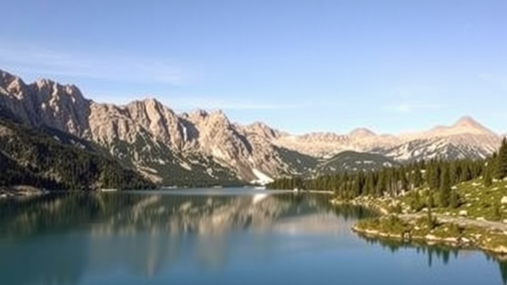 A serene lake surrounded by mountains in Aigüestortes i Estany de Sant Maurici National Park, Spain