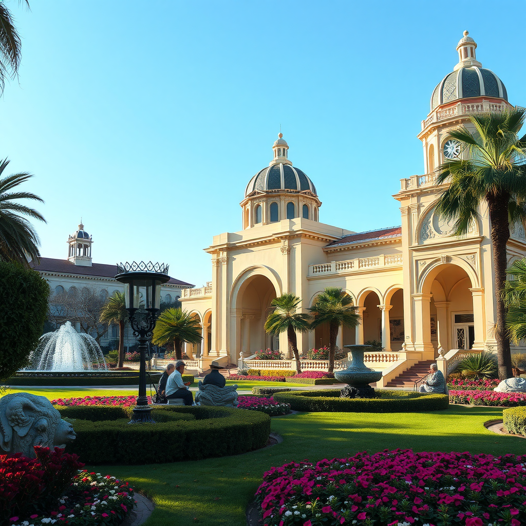 Beautiful architecture and gardens in Balboa Park, San Diego.