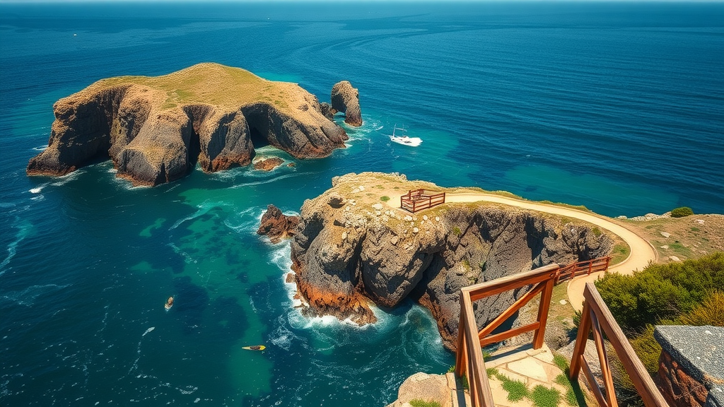 Aerial view of Channel Islands National Park, showcasing rocky islands and blue waters.