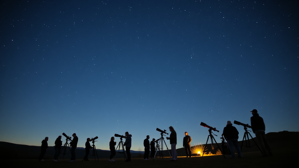 Night sky at Cherry Springs State Park with telescopes and stargazers.