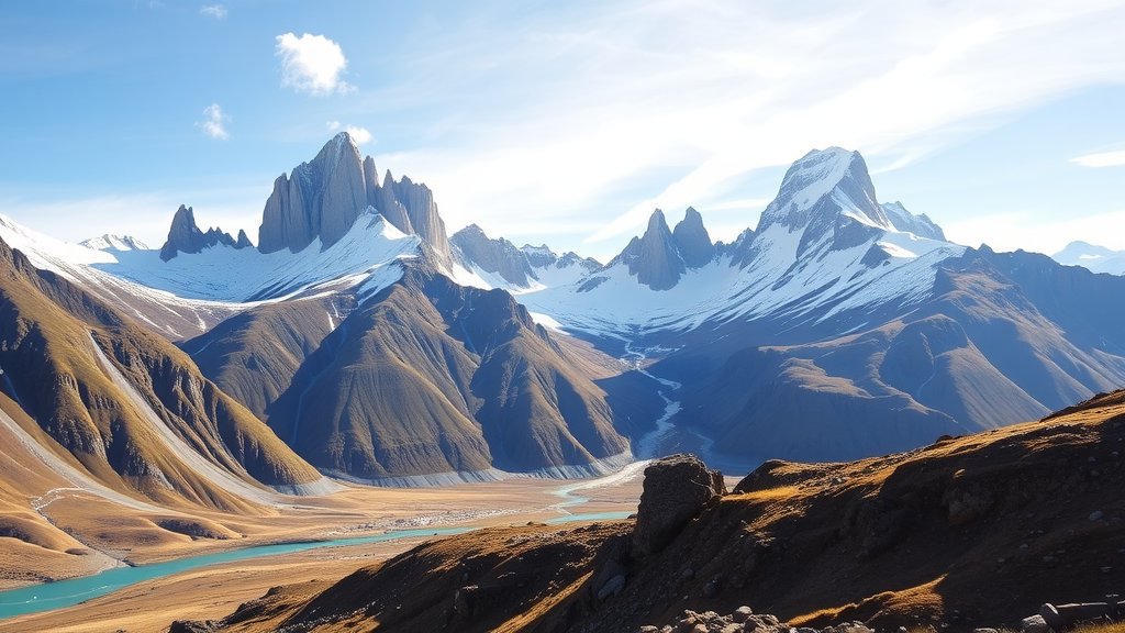 Scenic view of the mountains in Torres del Paine National Park, Chile