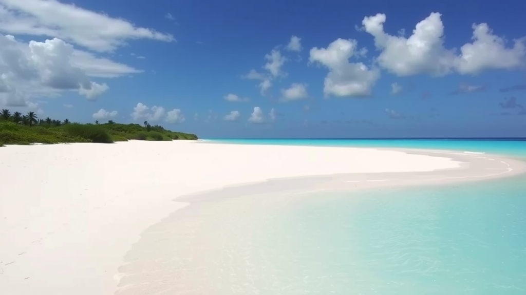 A serene beach on Culebra, Puerto Rico with white sand and turquoise water under a clear blue sky.