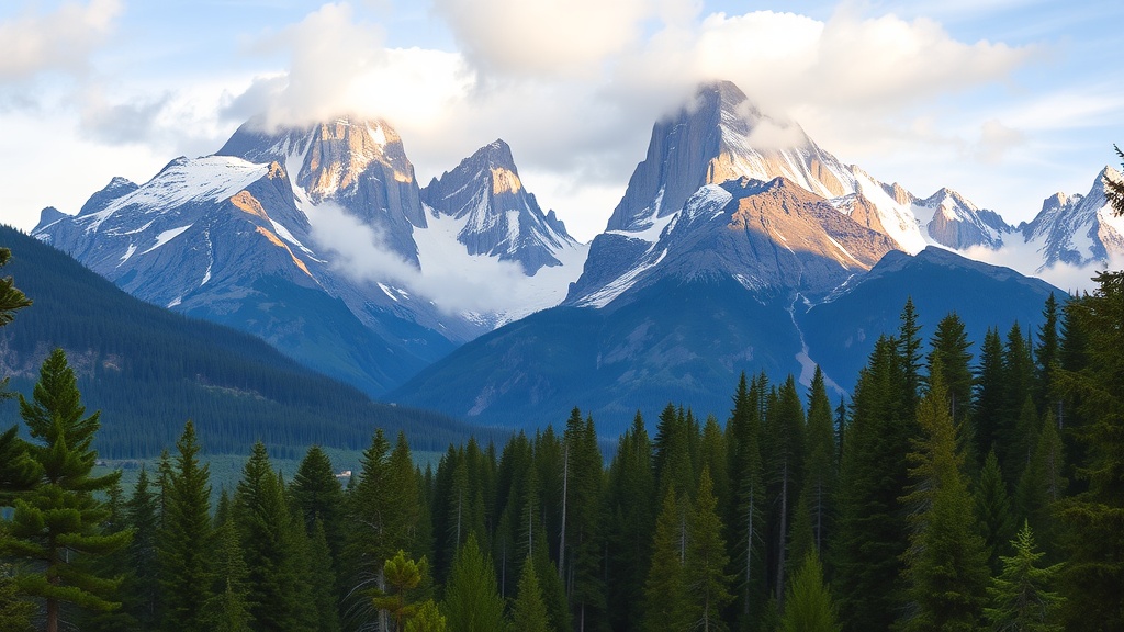 Scenic view of the mountains and forests in Torres del Paine National Park