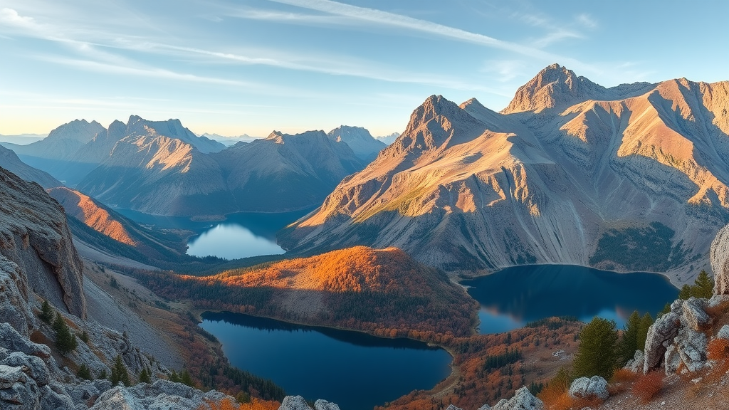 Scenic view of Durmitor National Park with mountains and lakes