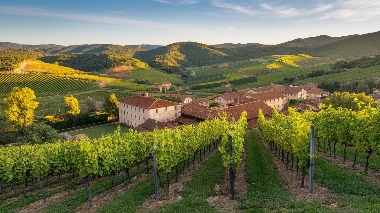 Vineyards and rolling hills in Chile's Itata Valley