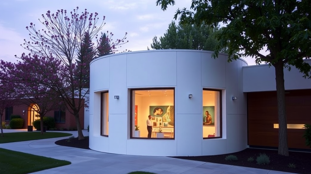 Exterior view of Georgia O'Keeffe Museum in Santa Fe, New Mexico.