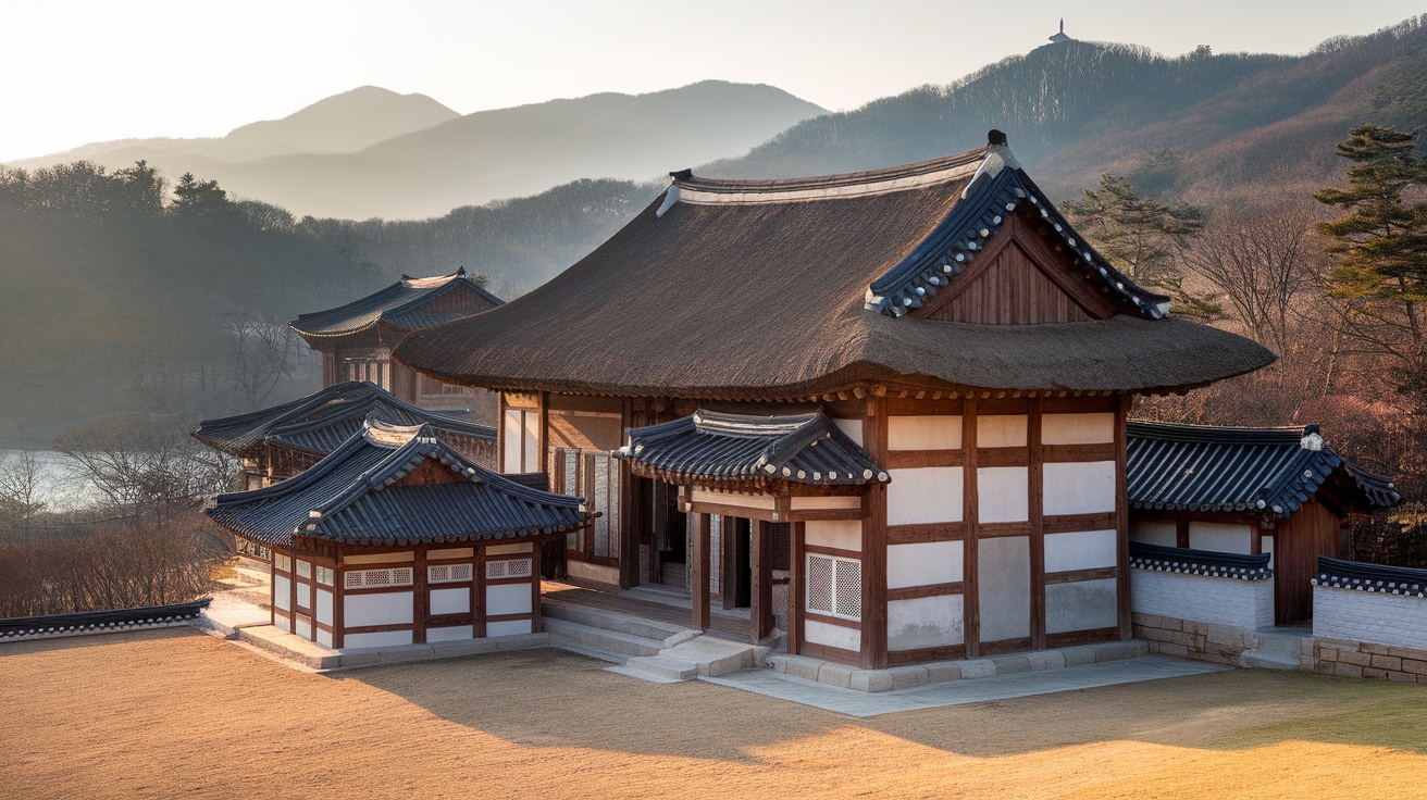 Haeinsa Temple surrounded by mountains in South Korea