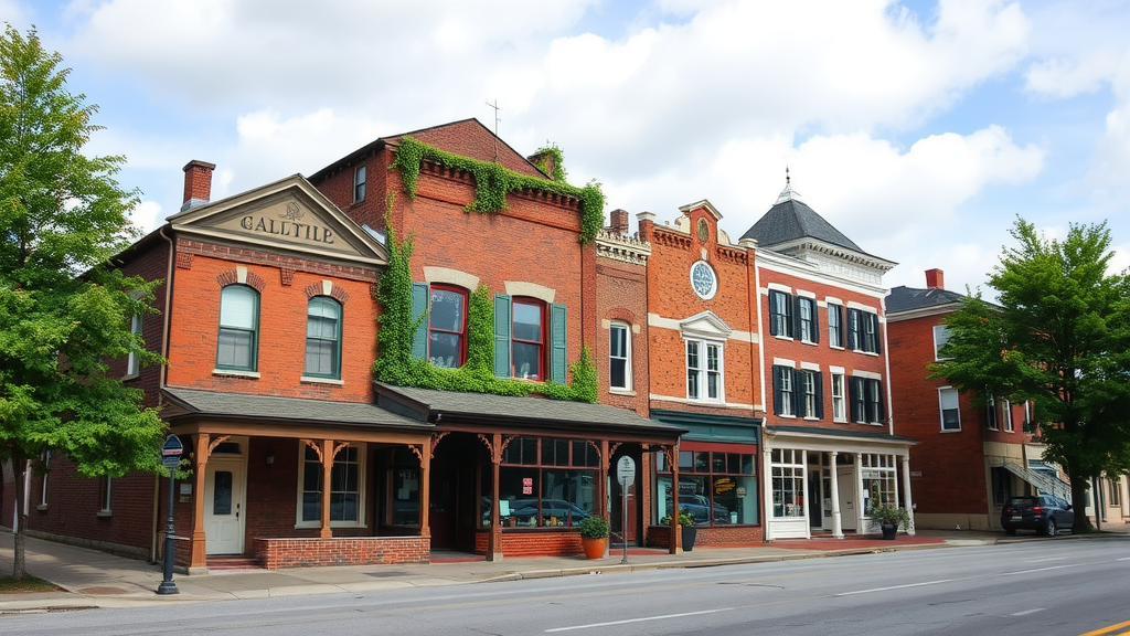 Historic buildings in the historic district of Galena, Illinois