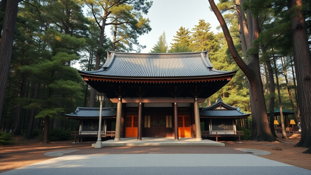 Ise Jingu shrine surrounded by tall trees