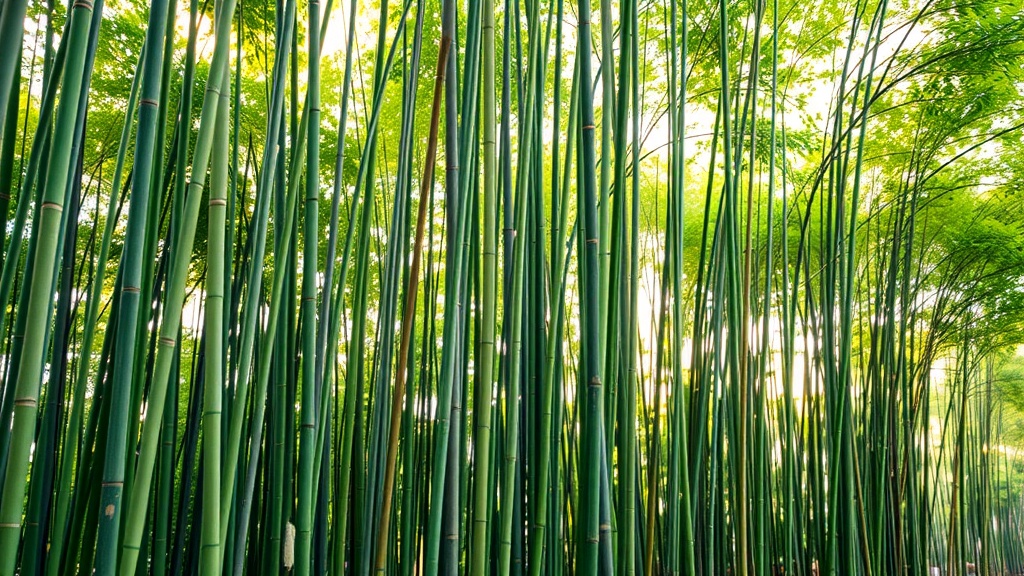 A serene view of tall bamboo stalks in the Arashiyama Bamboo Grove.