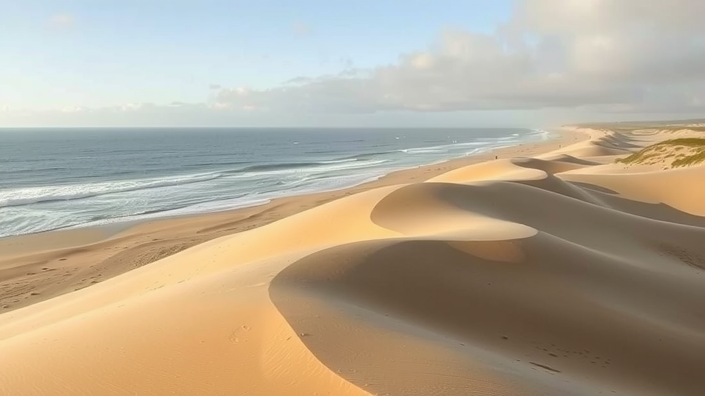 View of Pismo Beach's coastal dunes with the ocean in the background.