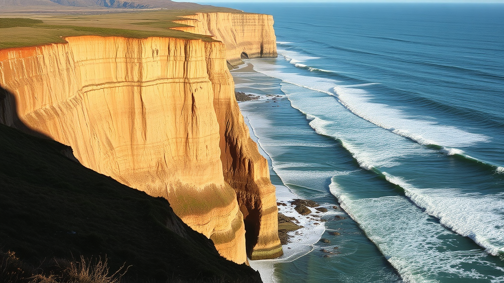 Waves crashing against coastal cliffs at Point Reyes National Seashore