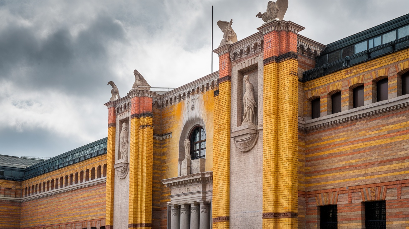 Exterior view of the Prado Museum with its distinctive architecture.