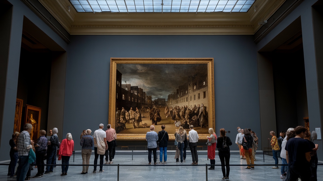 Visitors admiring art at the Rijksmuseum in Amsterdam.