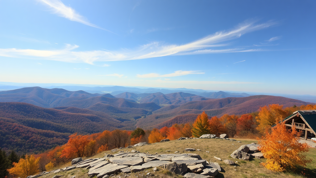 Scenic view of mountains in Boone, North Carolina during autumn