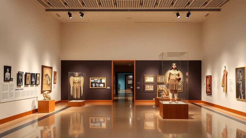 Interior view of the Heard Museum showcasing Native American art and artifacts.