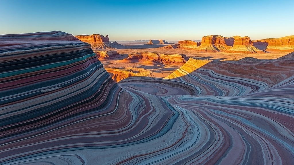 Colorful sandstone formations resembling waves in Coyote Buttes